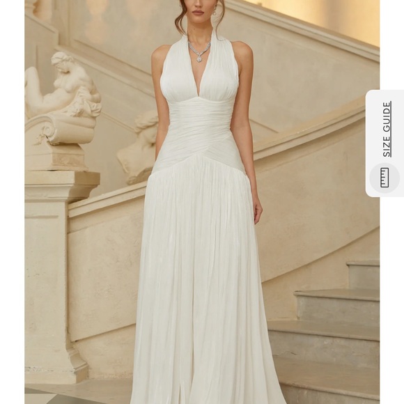 Uranie White Gathered Maxi Dress - Picture 6 of 6